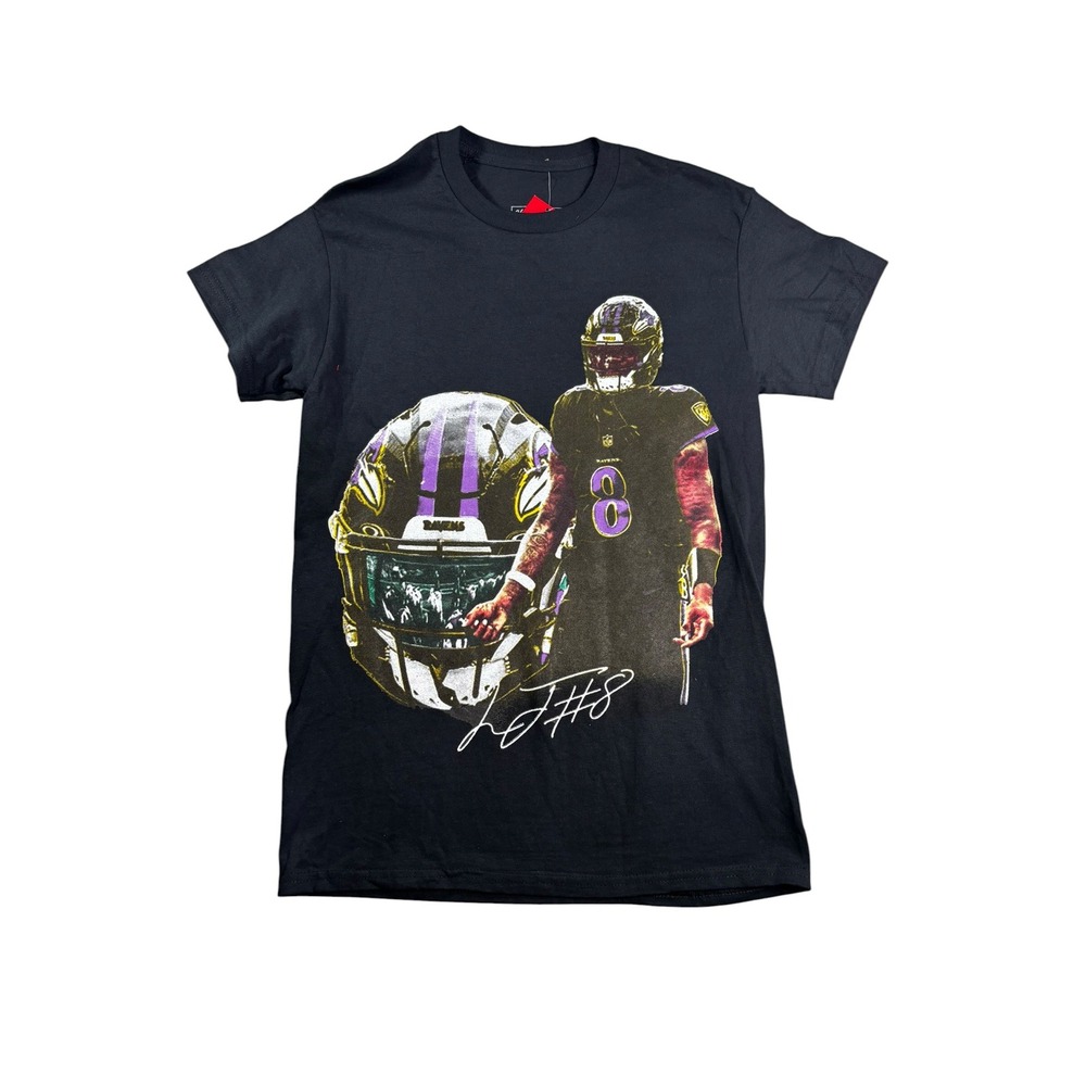Headgear Classics Baltimore Ravens Lamar Jackson Graphic T-Shirt Black Small NEW
